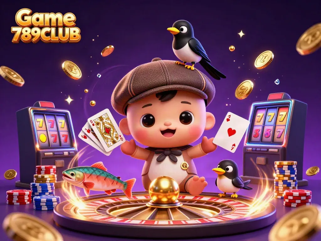 Game 789CLUB showcases enchanting characters and dynamic casino elements in a vibrant scene.