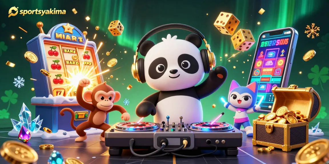 Spin to win at sportsyakima with a lively casino party featuring vibrant characters and dynamic gaming elements.