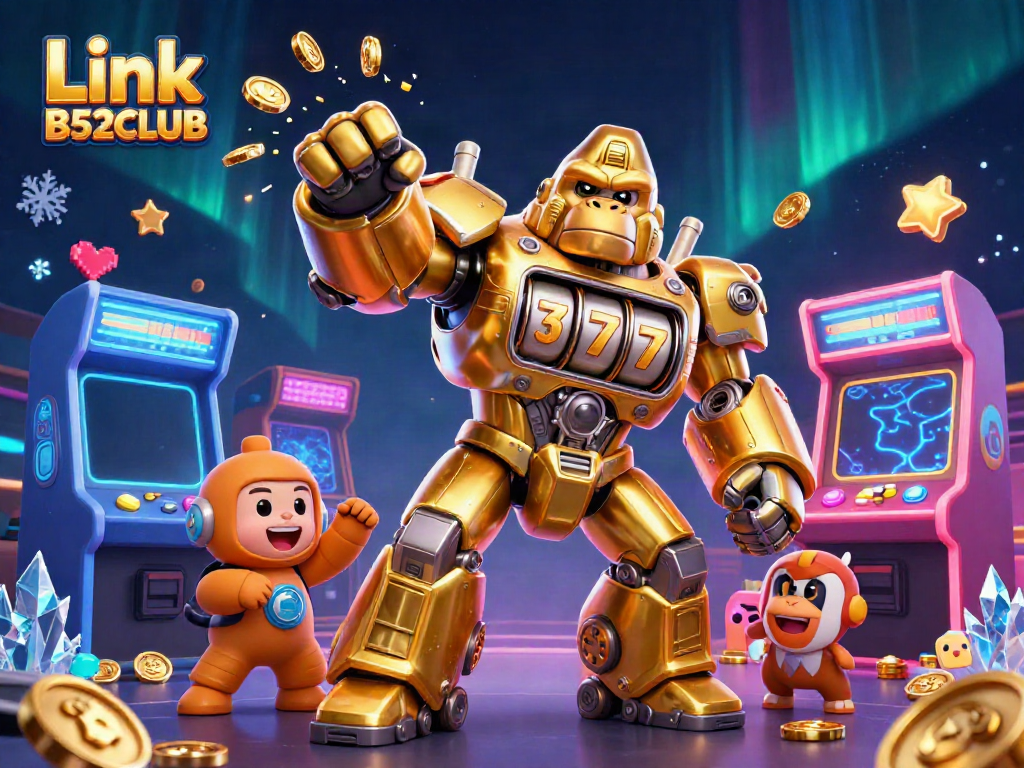 Experience thrilling gameplay with Link B52CLUB's vibrant 3D casino scene