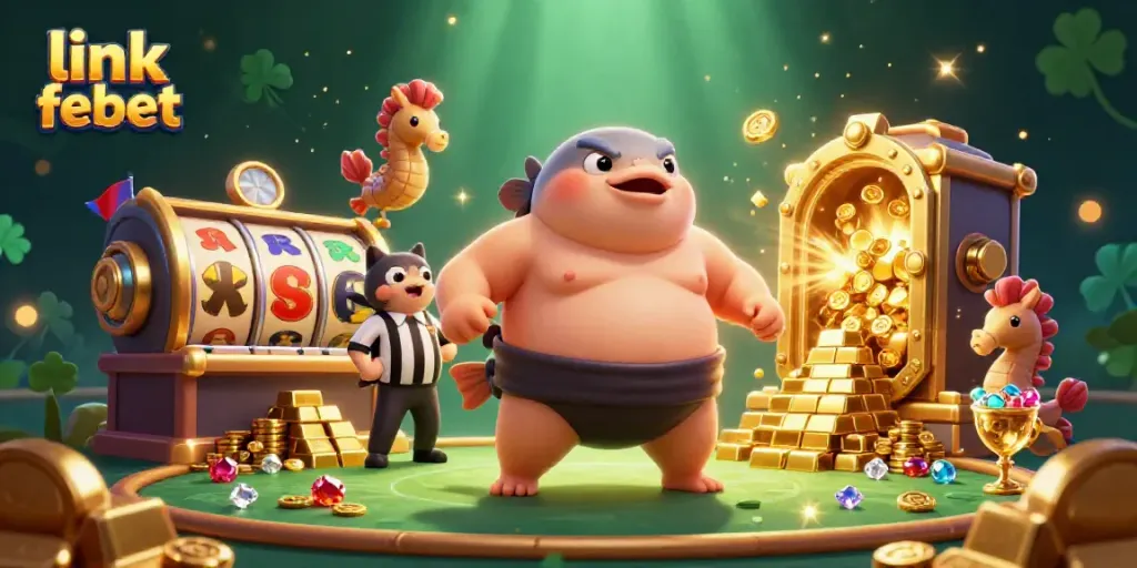 Engage with entertainment and explore link febet in this underwater casino scene featuring a cartoon fugu.