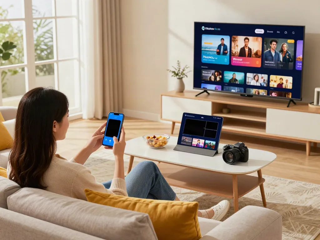 Pikashow Pro iOS enables seamless streaming experience in a cozy living room.