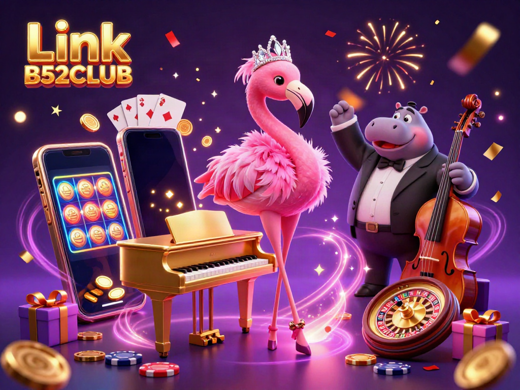 Experience the excitement of Link B52CLUB with colorful slot games, charismatic characters, and rich casino atmosphere.