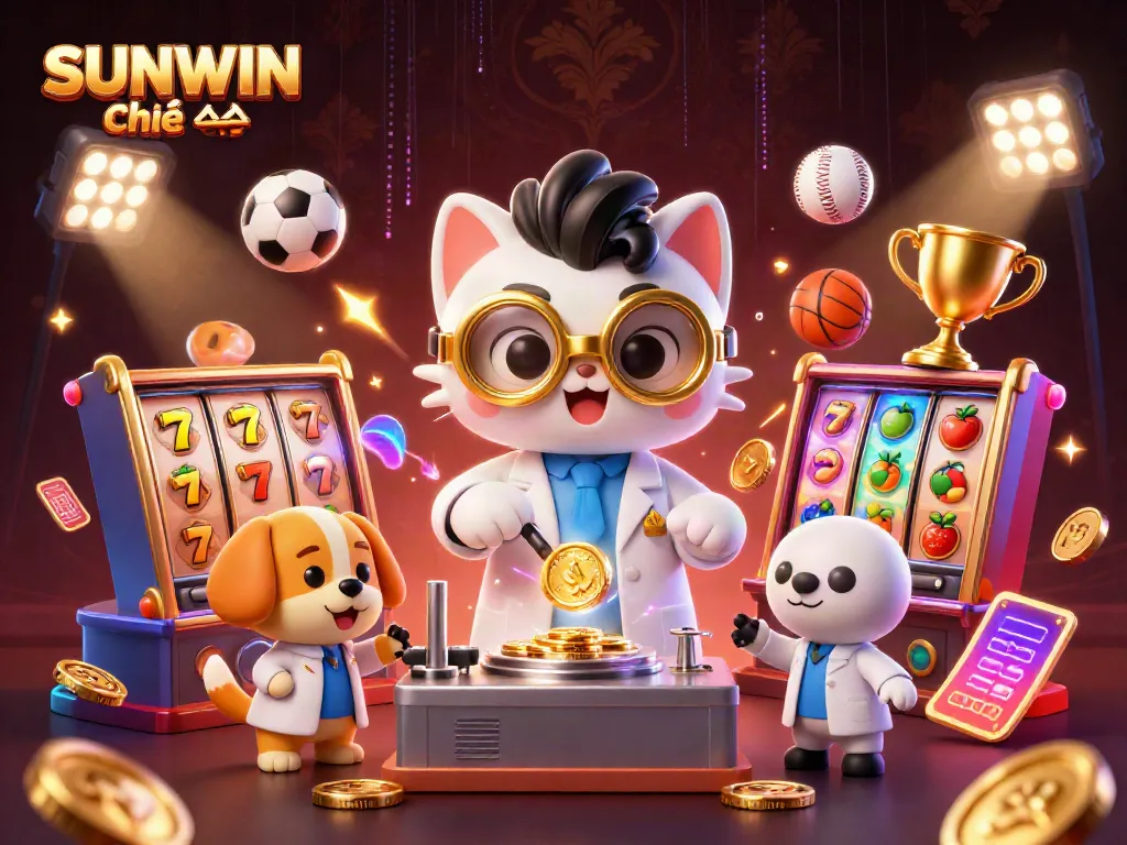 Spin and win with SUNWIN Chính thức, showcasing vibrant slot reels and dynamic game elements.