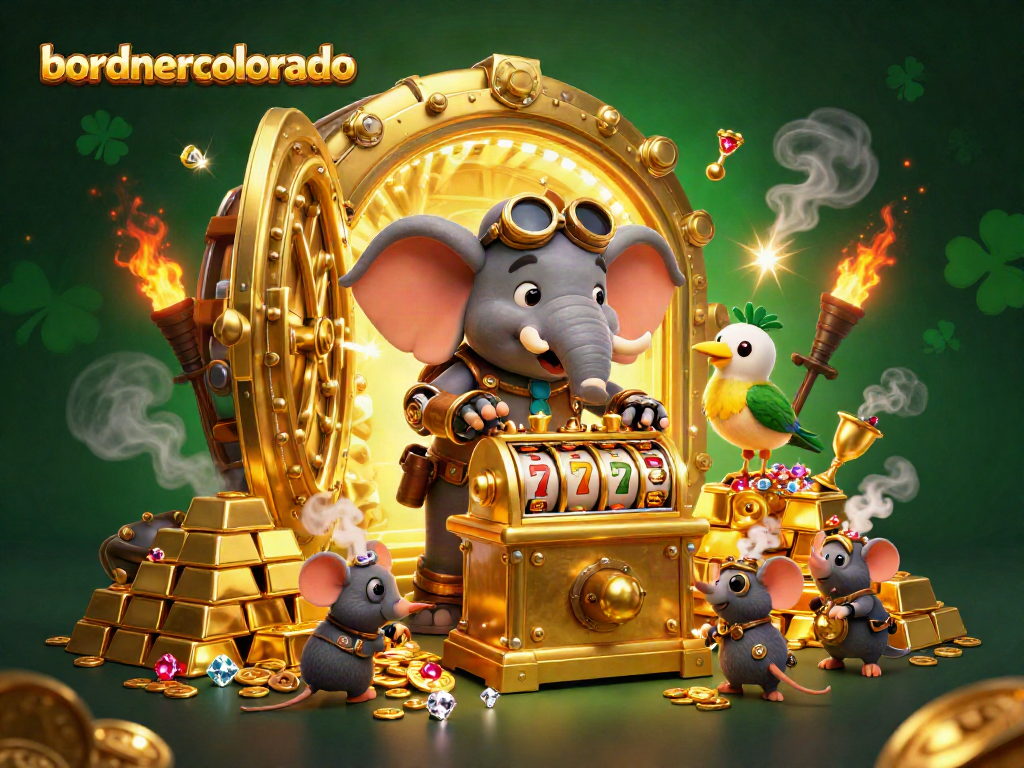 Spin the golden slot machine at bordnercolorado with a steampunk elephant engineer and treasures galore!